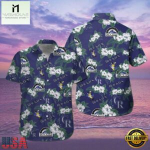 MLB Colorado Rockies Floral Hibiscus Hawaiian Shirt