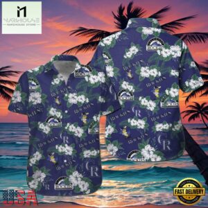 MLB Colorado Rockies Floral Hibiscus Hawaiian Shirt