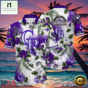 MLB Colorado Rockies Hibiscus Flower Hawaiian Shirt
