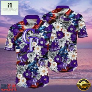 MLB Colorado Rockies Majestic Florals Hawaiian Shirt