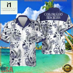 MLB Colorado Rockies Monochrome Floral Aloha Shirt For Mens Womens 7 MLB Colorado Rockies Monochrome Floral Aloha Shirt