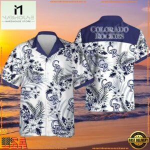 MLB Colorado Rockies Monochrome Floral Aloha Shirt For Mens Womens 6 MLB Colorado Rockies Monochrome Floral Aloha Shirt