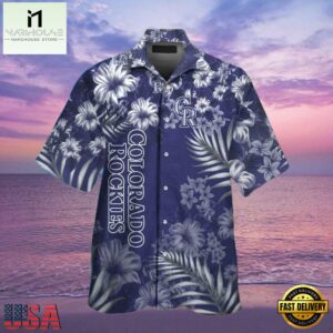 MLB Colorado Rockies Nautical Palms Hawaiian Shirt