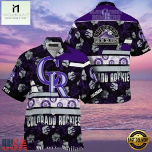 MLB Colorado Rockies Starry Night And Hibiscus Aloha Shirt