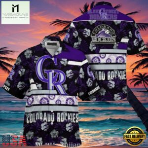 MLB Colorado Rockies Starry Night And Hibiscus Aloha Shirt