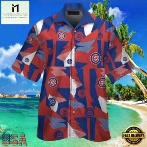MLB Cubs Pride Abstract Chicago Cubs Colorblock Hawaiian Shirt