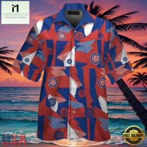 MLB Cubs Pride Abstract Chicago Cubs Colorblock Hawaiian Shirt