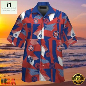 MLB Cubs Pride Abstract Chicago Cubs Colorblock Hawaiian Shirt