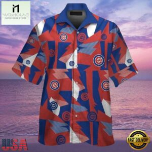 MLB Cubs Pride Abstract Chicago Cubs Colorblock Hawaiian Shirt