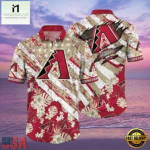 MLB Desert Flora And Diamondbacks Red Hawaiian Shirt