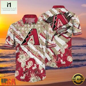 MLB Desert Flora And Diamondbacks Red Hawaiian Shirt