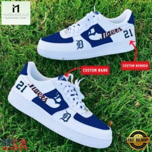 MLB Detroit Tigers Baseball Team Design Air Force 1 Shoes Sneaker