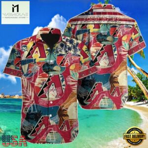MLB Diamondbacks Collage Fest Tropical Shirt For Mens 5 MLB Diamondbacks Collage Fest Tropical Shirt