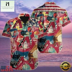 MLB Diamondbacks Collage Fest Tropical Shirt