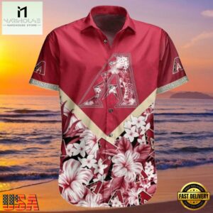 MLB Diamondbacks Floral Diagonal Stripe Aloha Shirt