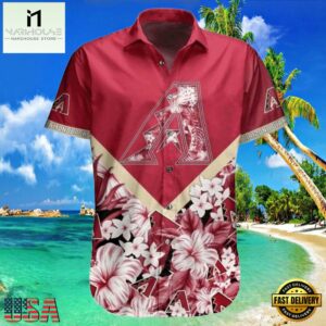 MLB Diamondbacks Floral Diagonal Stripe Aloha Shirt For Mens 5 MLB Diamondbacks Floral Diagonal Stripe Aloha Shirt