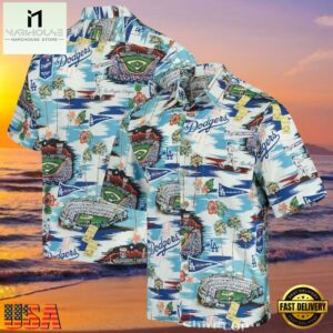 MLB Dodgers Diamond Reflections Aloha Shirt