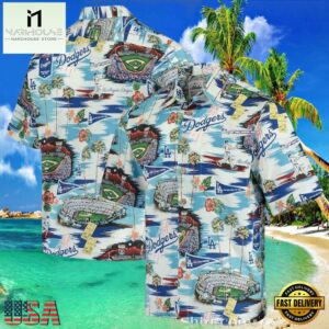MLB Dodgers Diamond Reflections Aloha Shirt