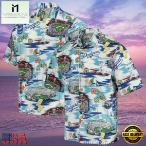 MLB Dodgers Diamond Reflections Aloha Shirt