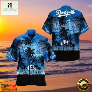 MLB Dodgers Oceanfront Sunset Aloha Shirt – LA Evening Chill