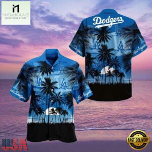 MLB Dodgers Oceanfront Sunset Aloha Shirt – LA Evening Chill