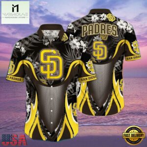 MLB Dynamic Swirls San Diego Padres Aloha Shirt Hawaiian Vibe