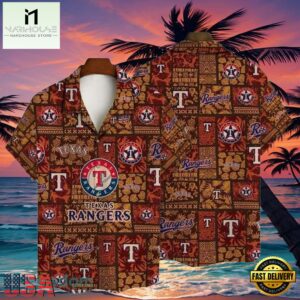 MLB Earthy Texas Rangers Tiki Pattern Aloha Shirt Tropical Essence