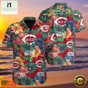 MLB Floral Frenzy Reds Paradise Cincinnati Reds Aloha Hawaiian Shirt