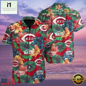 MLB Floral Frenzy Reds Paradise Cincinnati Reds Aloha Hawaiian Shirt