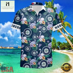 MLB Floral Swirl Seattle Mariners Aloha Hawaiian Shirt - MLB Aloha Shirt For Mens 7 MLB Floral Swirl Seattle Mariners Aloha Hawaiian Shirt