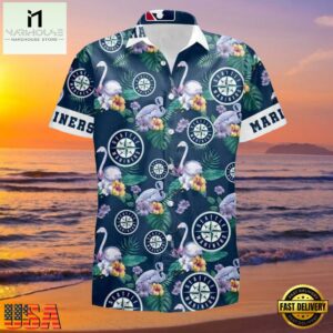 MLB Floral Swirl Seattle Mariners Aloha Hawaiian Shirt