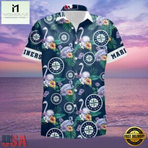 MLB Floral Swirl Seattle Mariners Aloha Hawaiian Shirt