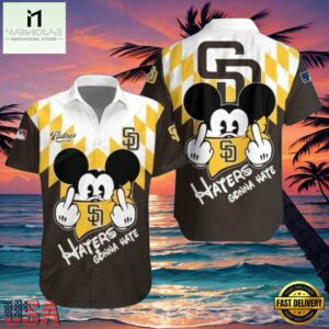 MLB Funny Mickey Haters Gonna Hate San Diego Padres Aloha Hawaiian Shirt - MLB Aloha Shirt For Mens 6 MLB Funny Mickey Haters Gonna Hate San Diego Padres Aloha Hawaiian Shirt