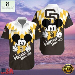 MLB Funny Mickey Haters Gonna Hate San Diego Padres Aloha Hawaiian Shirt