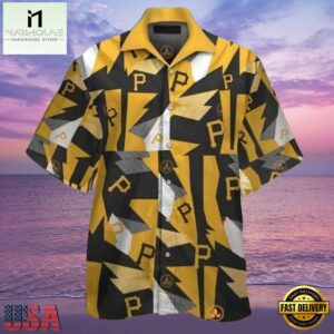 MLB Geometric Edge Pittsburgh Pirates Aloha Hawaiian Shirt