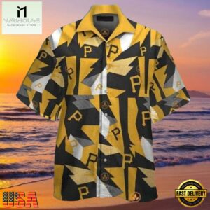 MLB Geometric Edge Pittsburgh Pirates Aloha Hawaiian Shirt