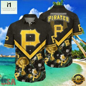 MLB Golden Bloom Pittsburgh Pirates Aloha Hawaiian Shirt