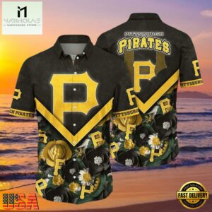 MLB Golden Bloom Pittsburgh Pirates Aloha Hawaiian Shirt