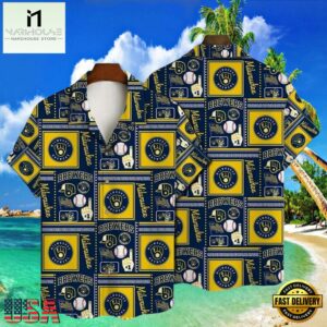 MLB Golden Glove Milwaukee Brewers Aloha Hawaiian Shirt Home Run Fashion