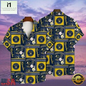 MLB Golden Glove Milwaukee Brewers Aloha Hawaiian Shirt Home Run Fashion