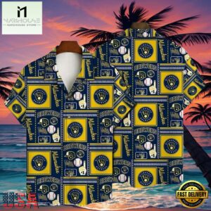 MLB Golden Glove Milwaukee Brewers Aloha Hawaiian Shirt Home Run Fashion