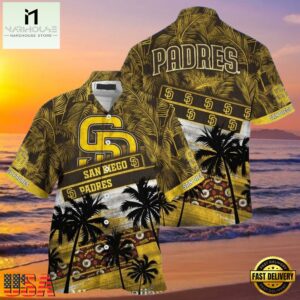 MLB Golden Sunset Palms San Diego Padres Aloha Hawaiian Shirt