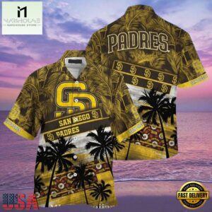 MLB Golden Sunset Palms San Diego Padres Aloha Hawaiian Shirt