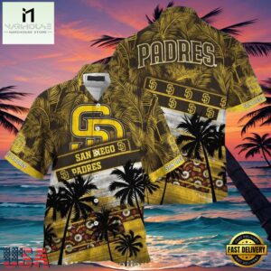 MLB Golden Sunset Palms San Diego Padres Aloha Hawaiian Shirt