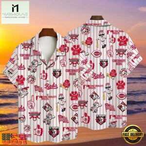MLB Home Run Hero Cincinnati Reds Aloha Hawaiian Shirt Vintage Baseball Icons