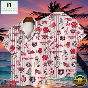 MLB Home Run Hero Cincinnati Reds Aloha Hawaiian Shirt Vintage Baseball Icons