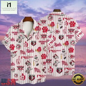 MLB Home Run Hero Cincinnati Reds Aloha Hawaiian Shirt Vintage Baseball Icons
