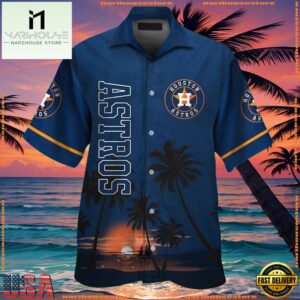 MLB Houston Astros Ocean Sunset View Aloha Shirt