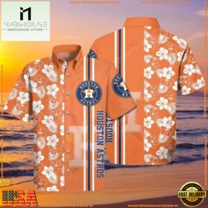 MLB Houston Astros Orange Blossom Summer Hawaiian Shirt