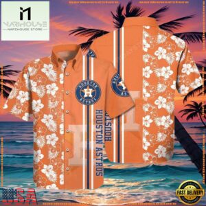 MLB Houston Astros Orange Blossom Summer Hawaiian Shirt